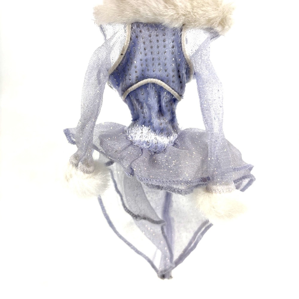 Barbie Doll Ice Skating Dress Shimmery Purple White Fleece Cuffs‎ And Neckline